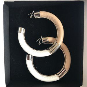 Large leather hoop earrings - Emporio Armani